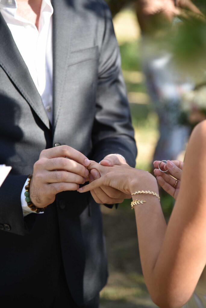 Lili's & Gabriel's wedding ring exchange | Esthesis Events
