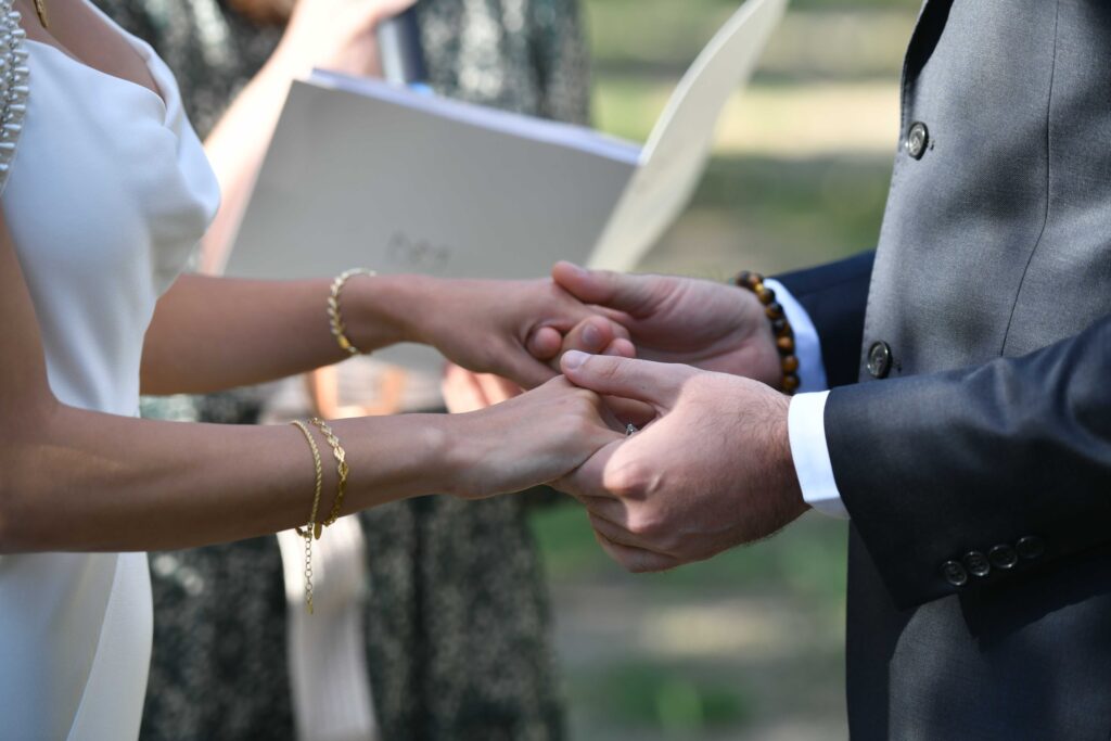 Bride Lili holding hands with Gabriel | Esthesis Events