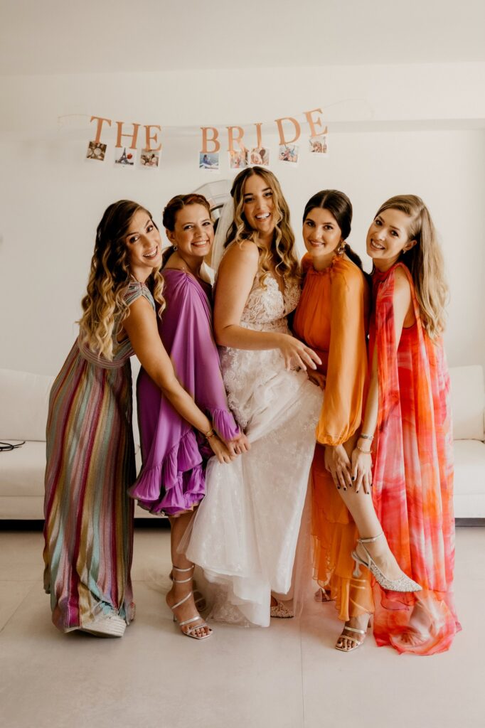 Marie and her friends posing before the wedding | Esthesis Events