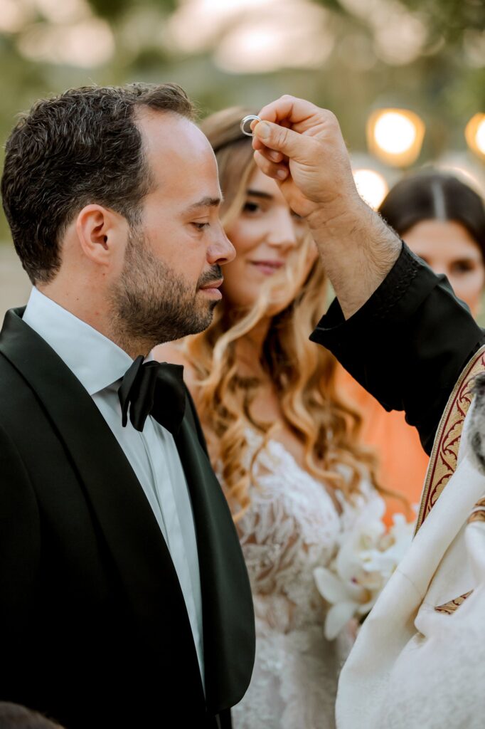 Theodore and Marie during the wedding ceremony | Esthesis Events