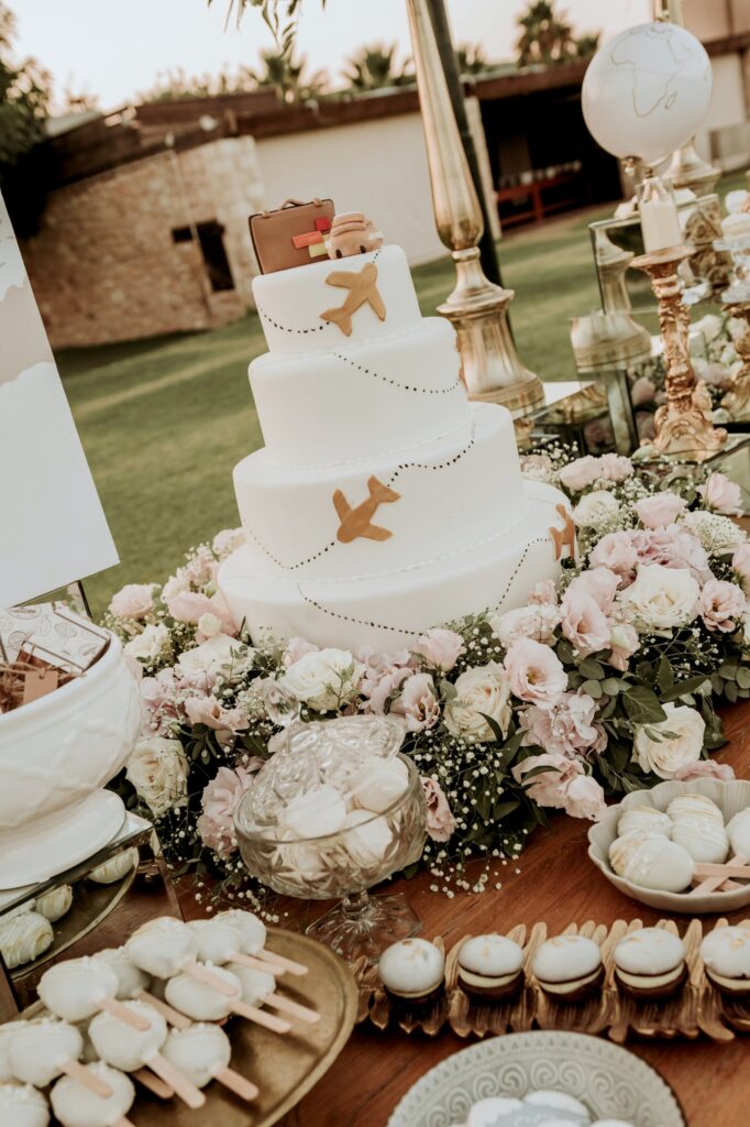 The wedding cake and the desserts before the wedding feast | Esthesis Events