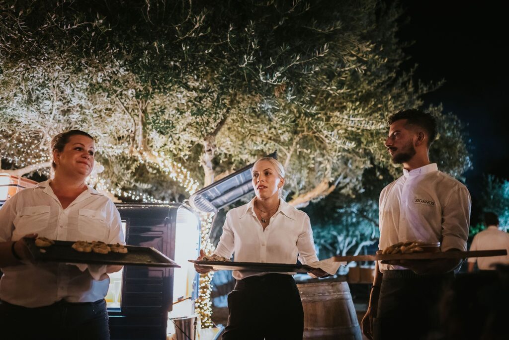 Waiters at a christening reception in Arbora Olea luxury resort | Esthesis Events Waiters at a christening reception in Arbora Olea luxury resort | Esthesis Events