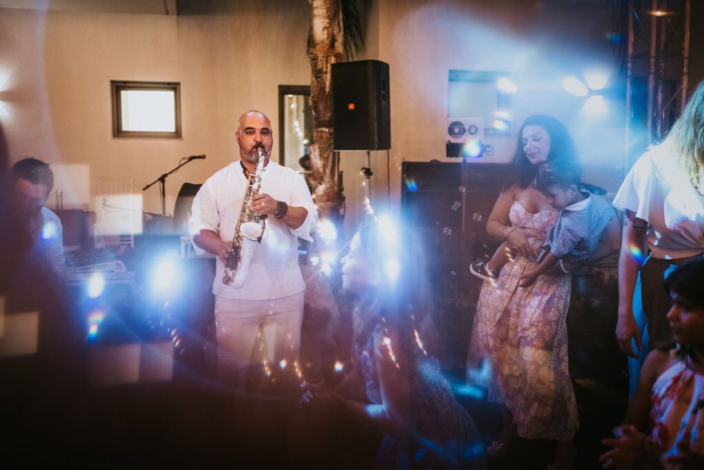 Live band performing during Yannis' baptism reception | Esthesis Events Live band performing during Yannis' baptism reception | Esthesis Events