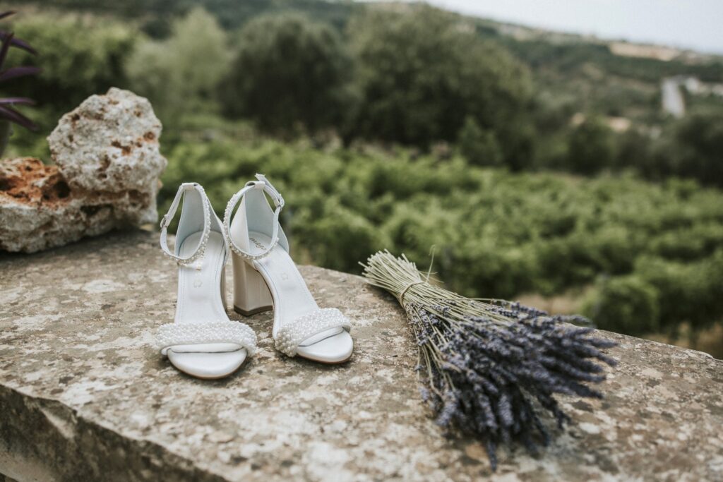 A detail shot of Jodie's wedding shoes. | Esthesis Events A detail shot of Jodie's wedding shoes. | Esthesis Events
