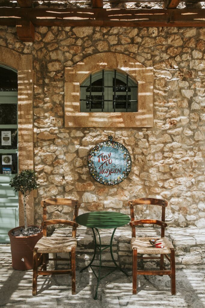 A scenic view of a traditional stone-built mini market in Crete. | Esthesis Events A scenic view of a traditional stone-built mini market in Crete. | Esthesis Events