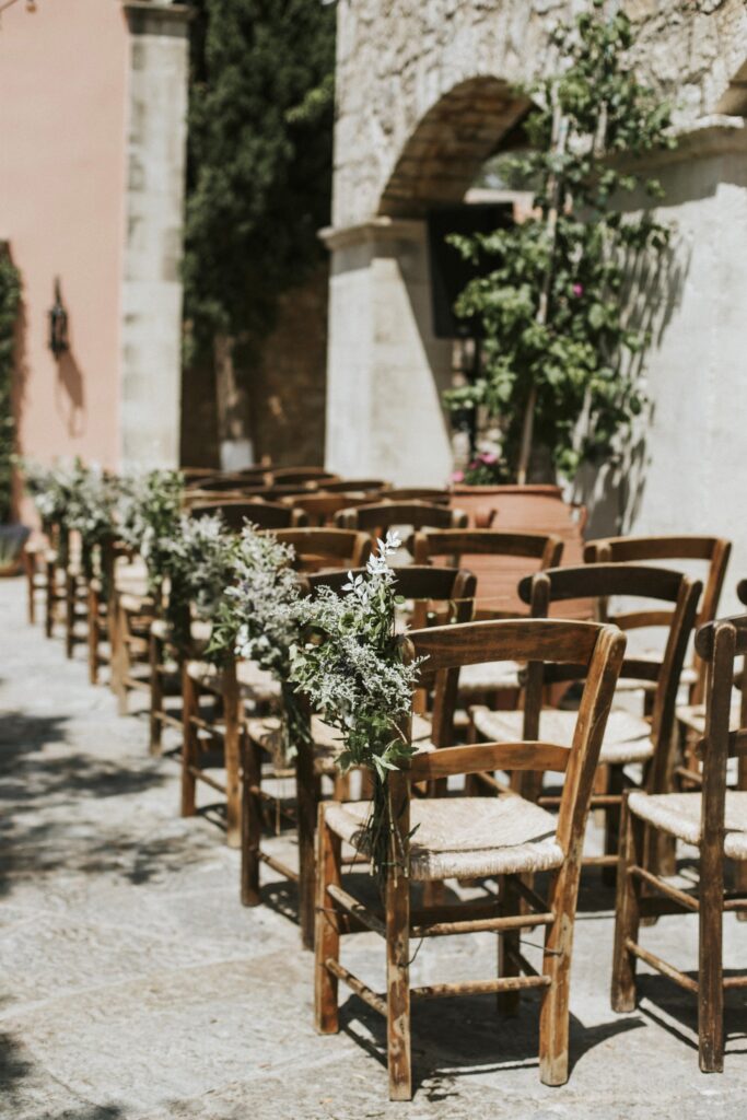 A close-up of the elegant chair decor for the wedding setup at Agreco Farm. | Esthesis Events A close-up of the elegant chair decor for the wedding setup at Agreco Farm. | Esthesis Events