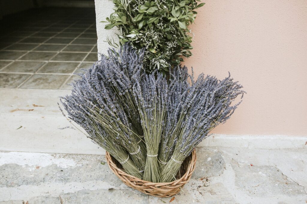 A detail shot of fragrant lavender used for the wedding decor. | Esthesis Events A detail shot of fragrant lavender used for the wedding decor. | Esthesis Events