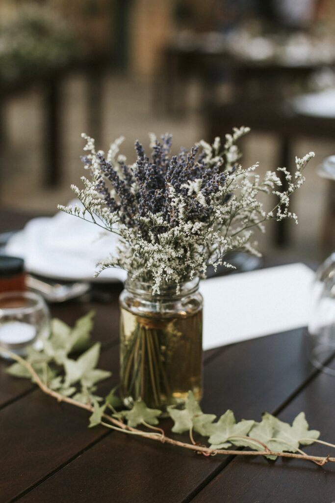 Boho floral table centerpiece at Agreco Farm. | Esthesis Events Boho floral table centerpiece at Agreco Farm. | Esthesis Events
