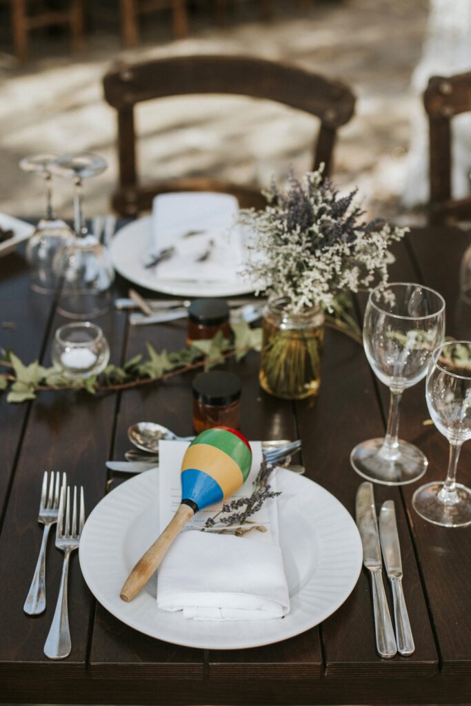 Wedding tablescape with menu, flowers and favors at Agreco Farm. | Esthesis Events Wedding tablescape with menu, flowers and favors at Agreco Farm. | Esthesis Events