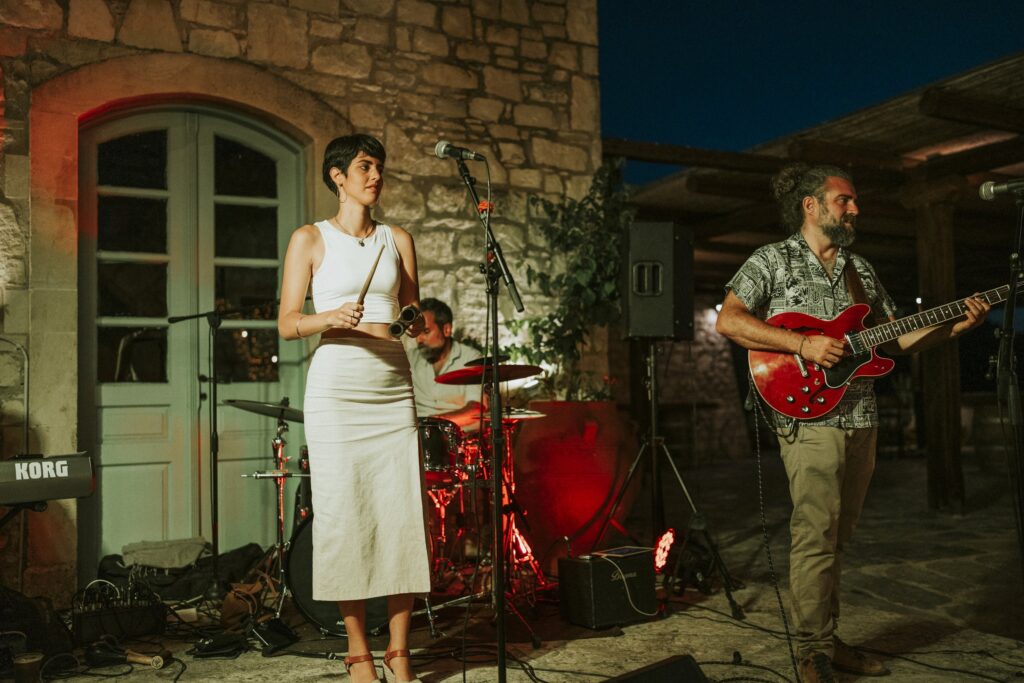 Band performing at the Agreco Farm wedding party. | Esthesis Events Band performing at the Agreco Farm wedding party. | Esthesis Events