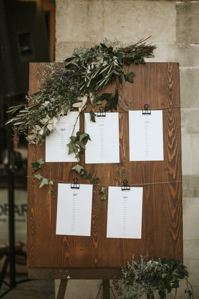 Elegant wedding seating plan board at Agreco Farm. | Esthesis Events Elegant wedding seating plan board at Agreco Farm. | Esthesis Events