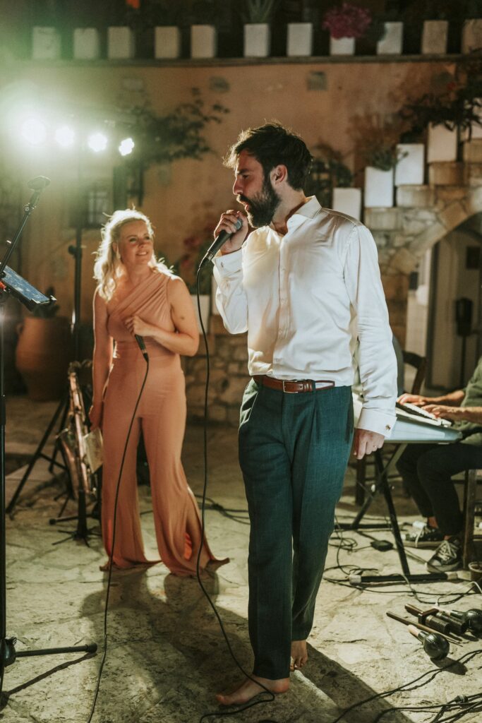Michael and a friend singing wedding karaoke. | Esthesis Events Michael and a friend singing wedding karaoke. | Esthesis Events